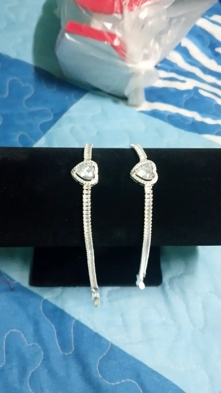 Pulsera de plata con corazón verde - 5