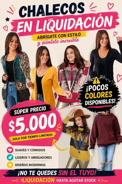 Chalecos de mujer en liquidación,  pocos colores - miniatura 1