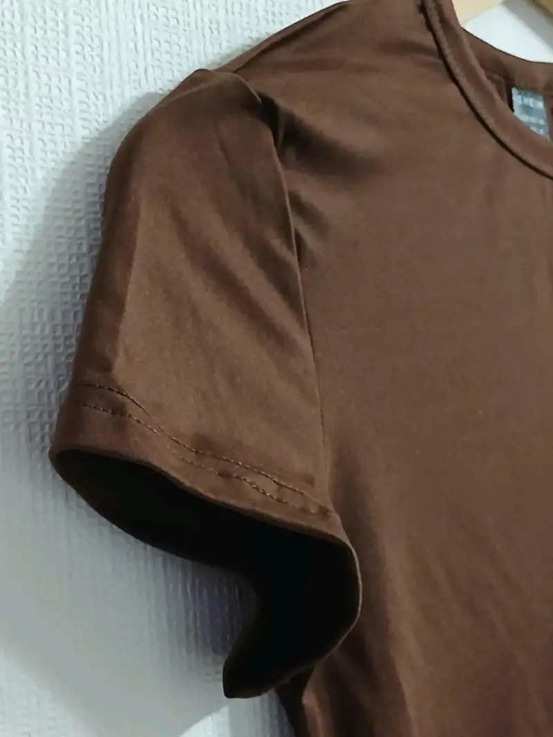 Polera Shein tipo Crop ajustada marrón para mujer - 3