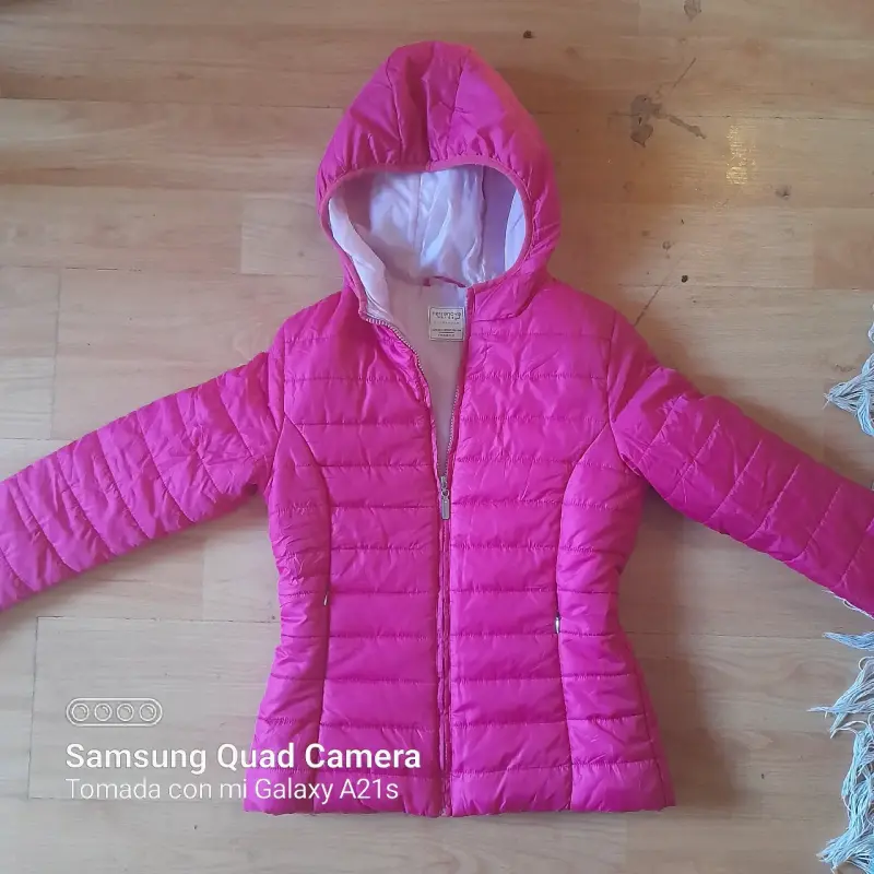 Chaqueta acolchada rosada para niña - 1