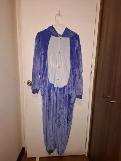 Pijama enterizo azul stitch con capucha - miniatura 1