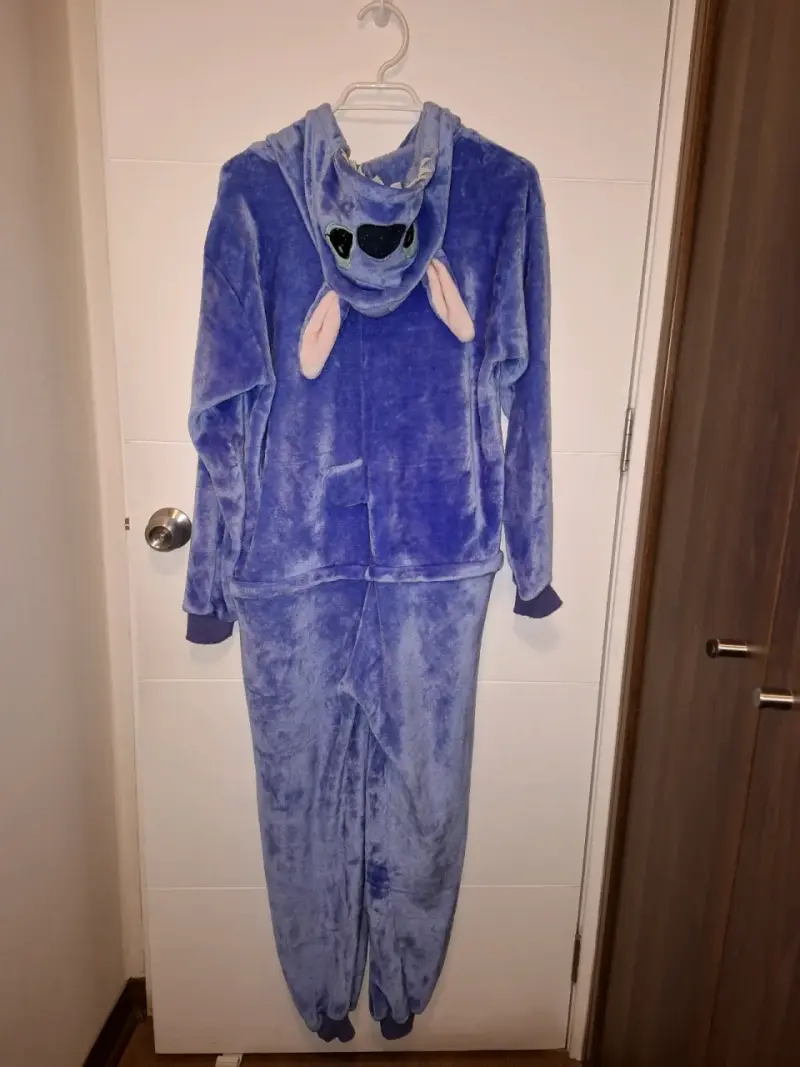 Pijama enterizo azul stitch con capucha - 2