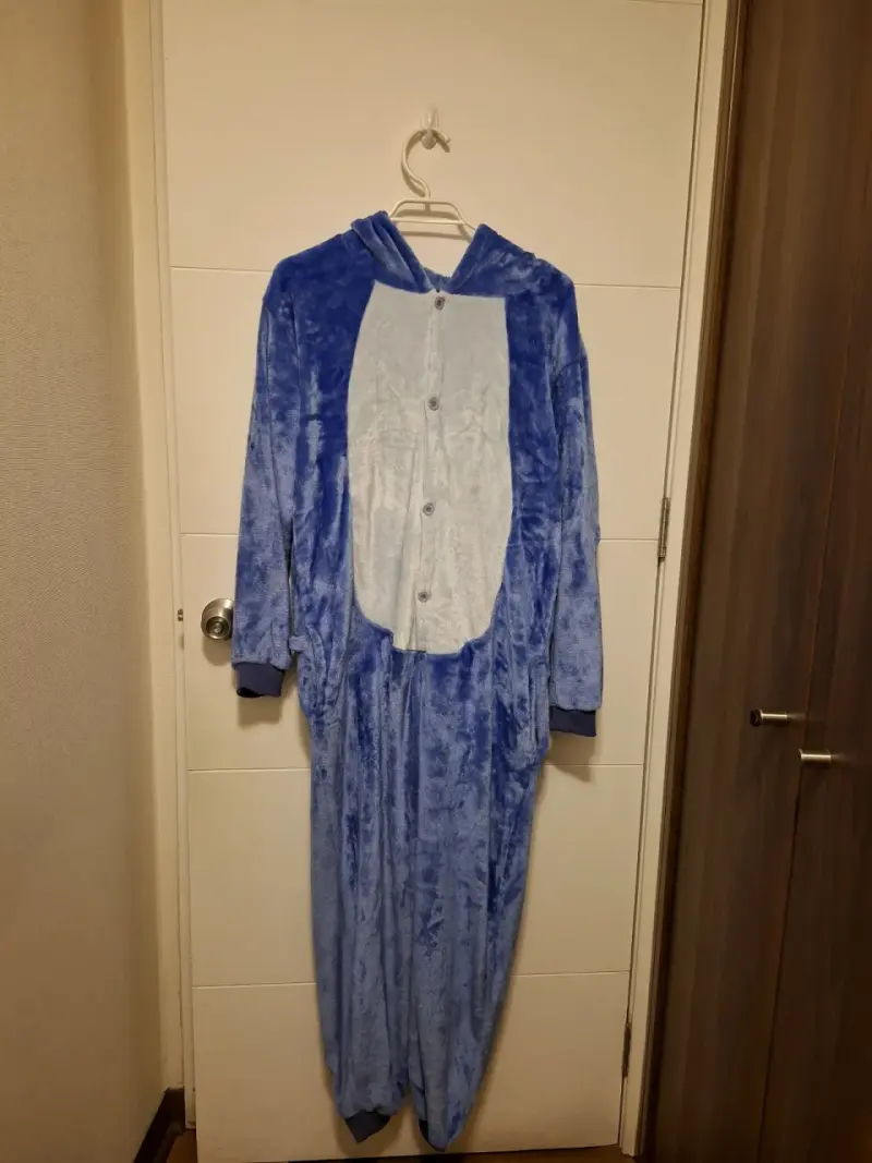 Pijama enterizo azul stitch con capucha - 3