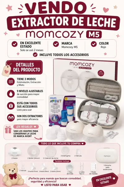 Extractor de leche Momcozy M5 rojo - miniatura 1