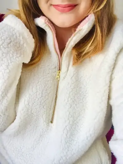Polar de mujer blanco corderito peludo - miniatura 3