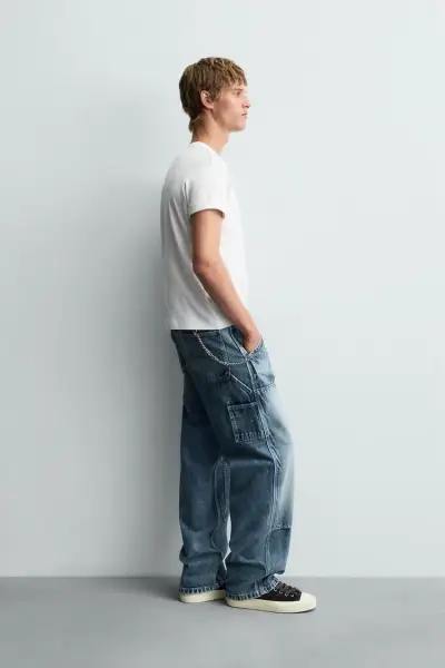 Jeans zara de mezclilla hombre - miniatura 3