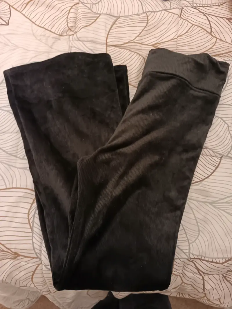 Pantalones de pana negros para mujer - 1