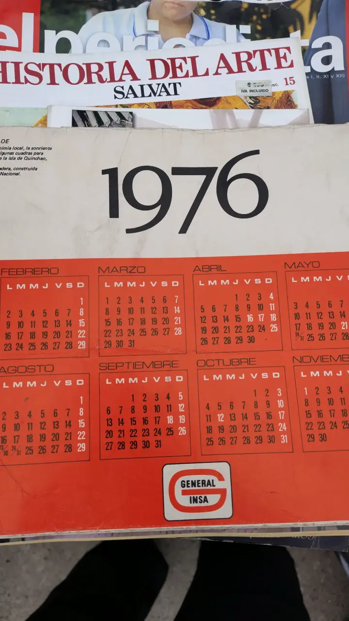 Calendario vintage 1976 General Insa