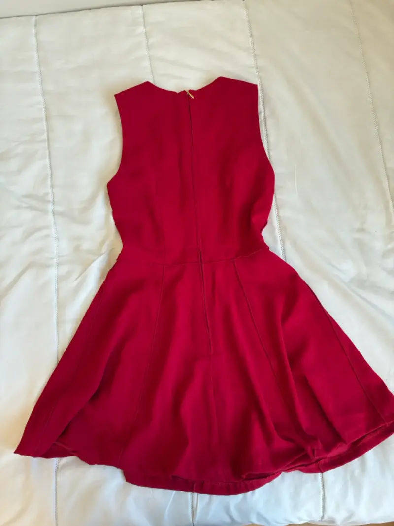 Vestido rojo sin mangas elegante - 4