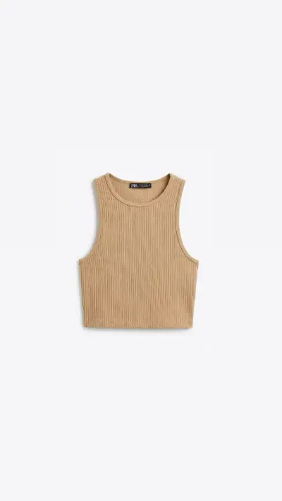 Crop Top  beige Zara - miniatura 2