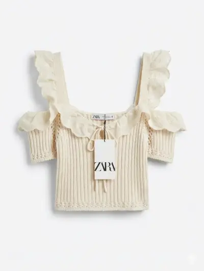 Top de punto con volantes Zara - miniatura 1