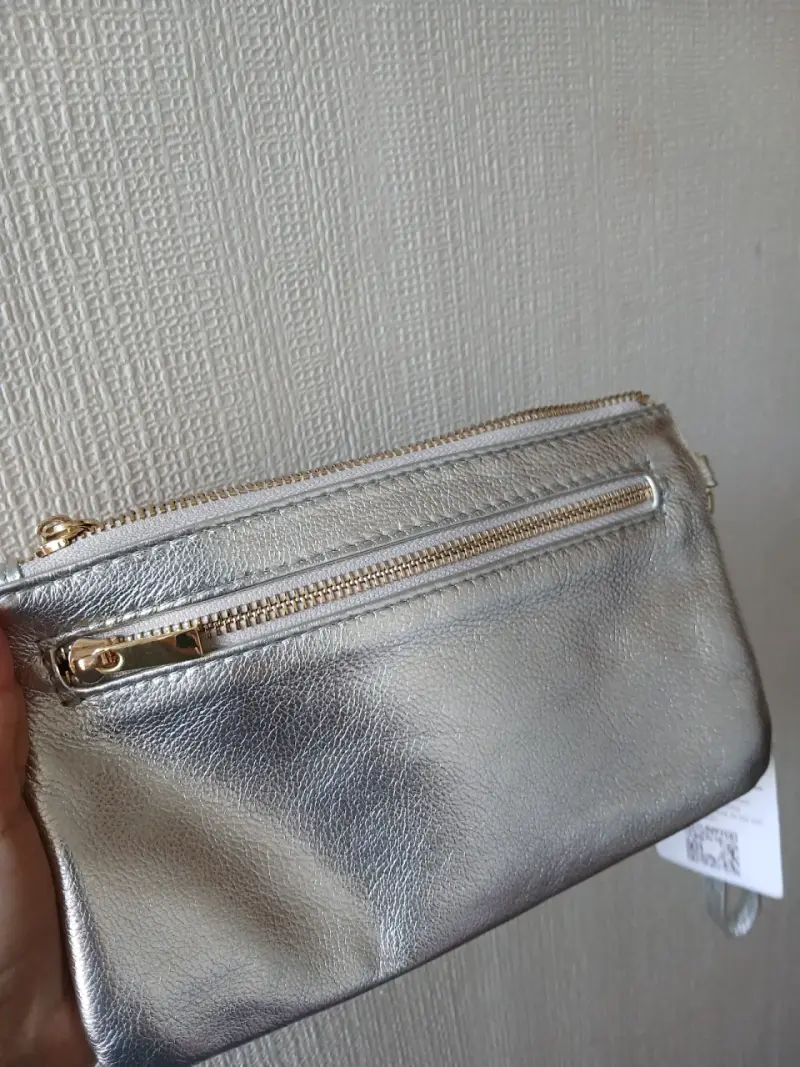 Cartera de Mano plateada Befen de cuero - 2