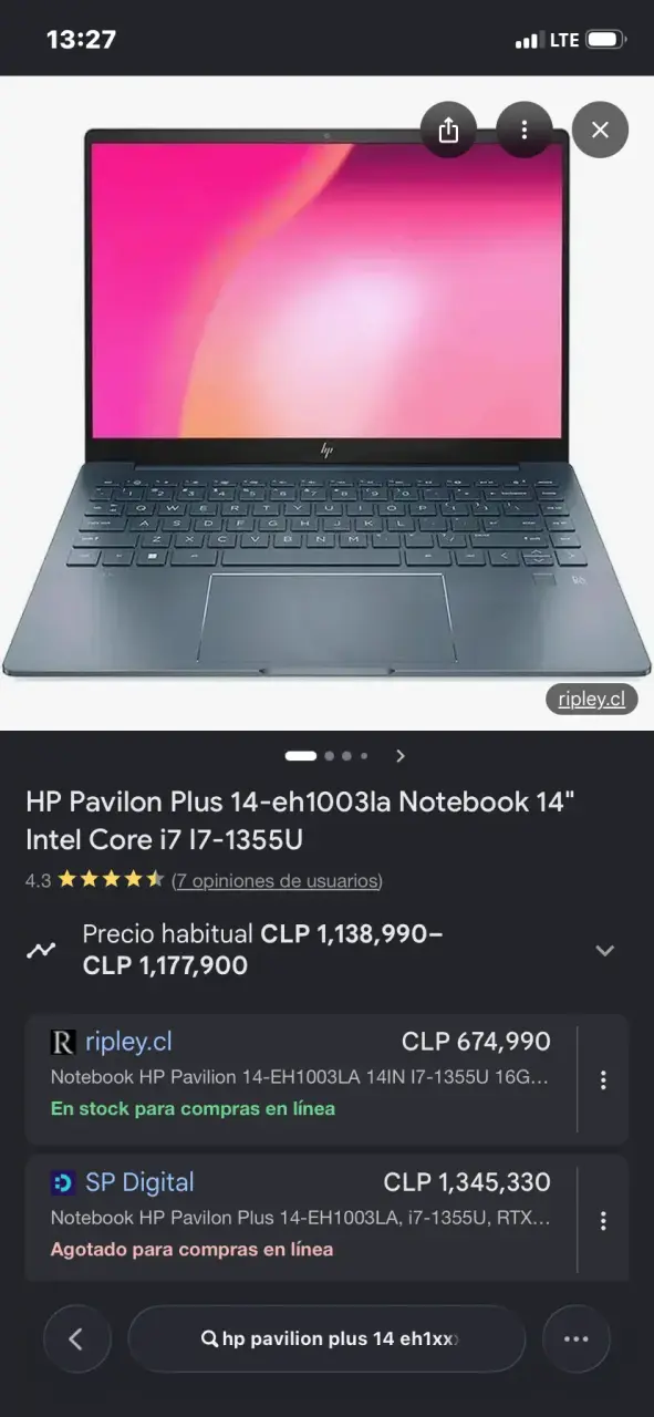 Notebook HP Pavilion Plus 14" Core i7 - 1