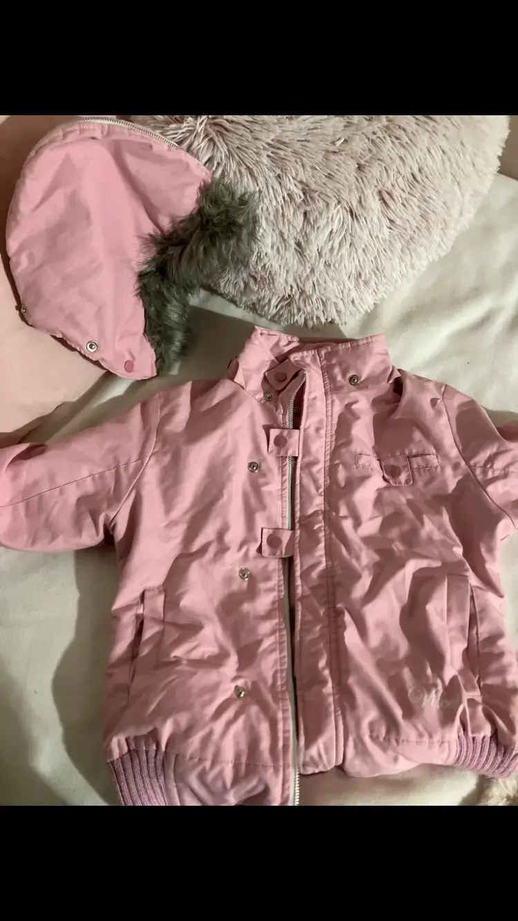Chaqueta rosada Y2K con capucha - 1