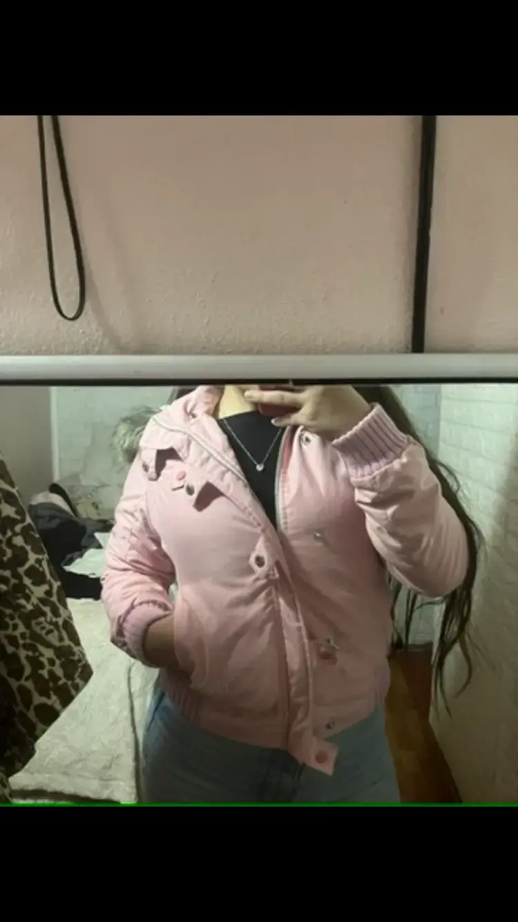 Chaqueta rosada Y2K con capucha - 3
