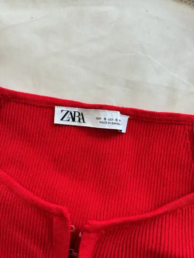 Cardigan rojo de punto Zara - miniatura 2