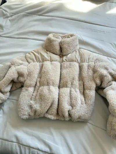 Chaqueta HYM beige con cierre - miniatura 1