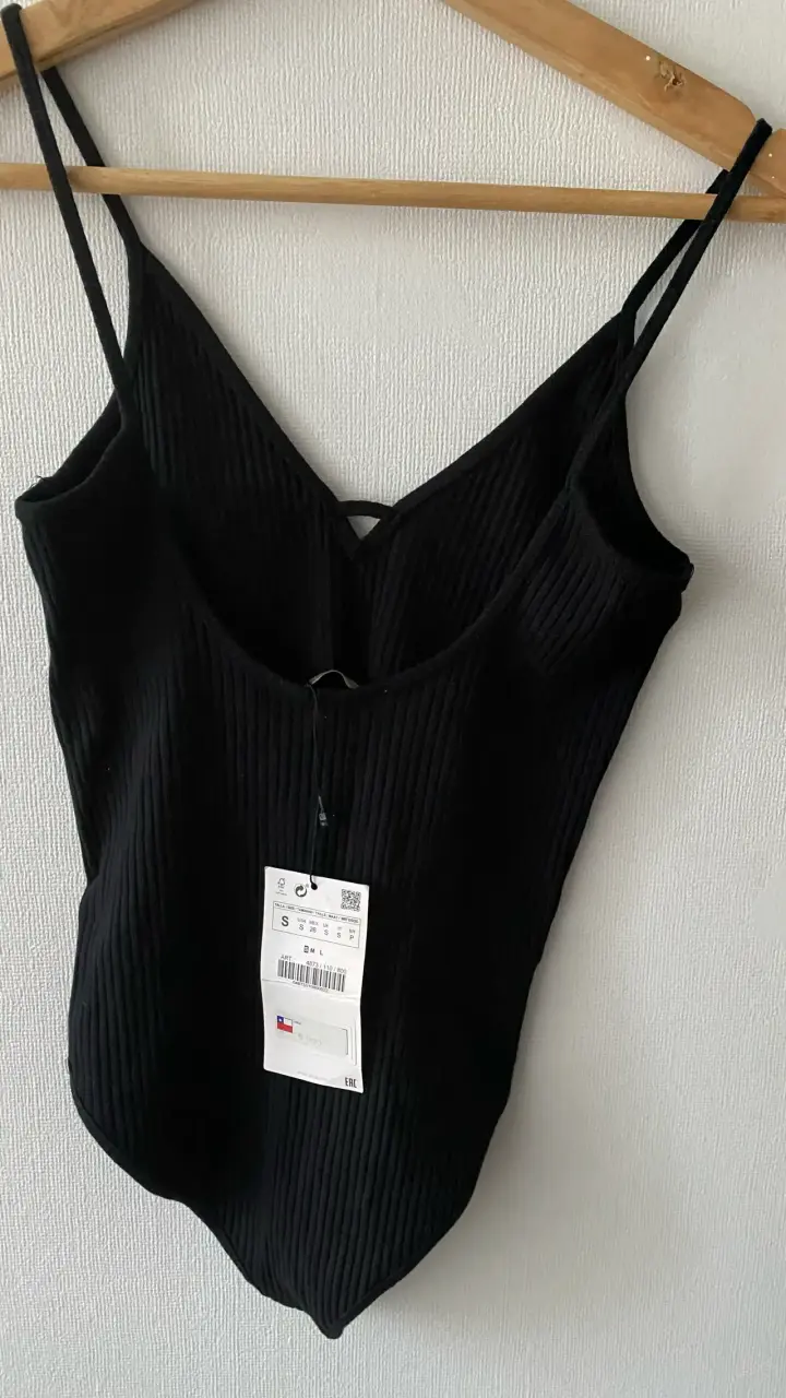 Body zara negro de tirantes delgados - 2