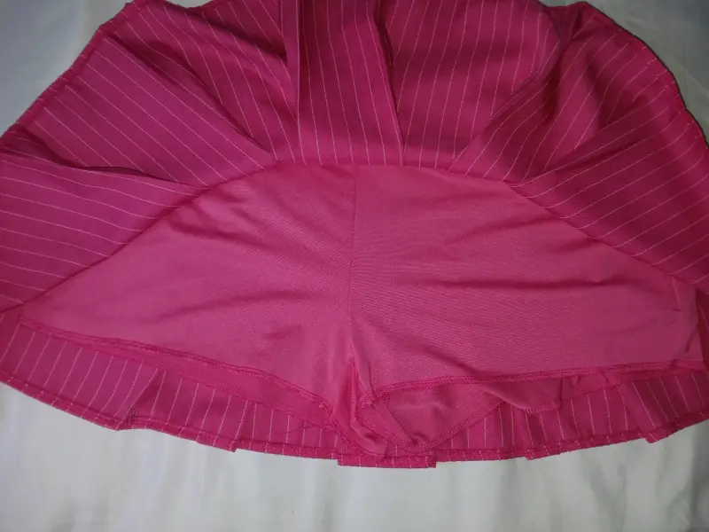Mini falda rosa a rayas para mujer - 2