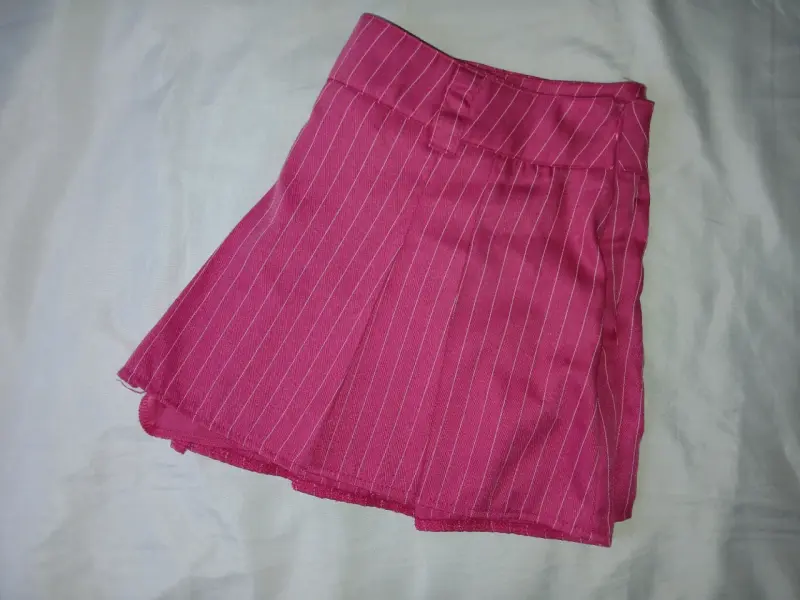 Mini falda rosa a rayas para mujer - 3