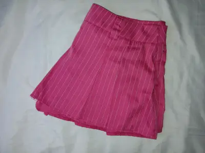 Mini falda rosa a rayas para mujer - miniatura 3
