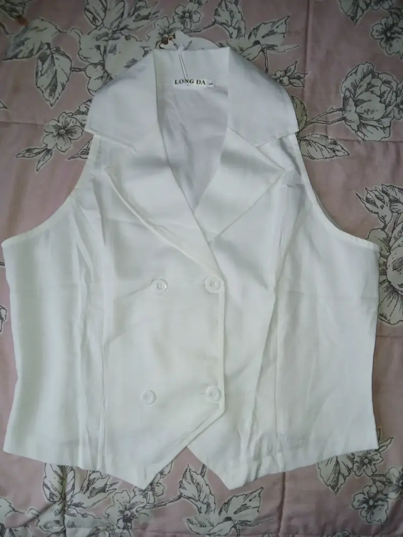 Conjunto de chaleco y pantalón blanco Long Da - 3
