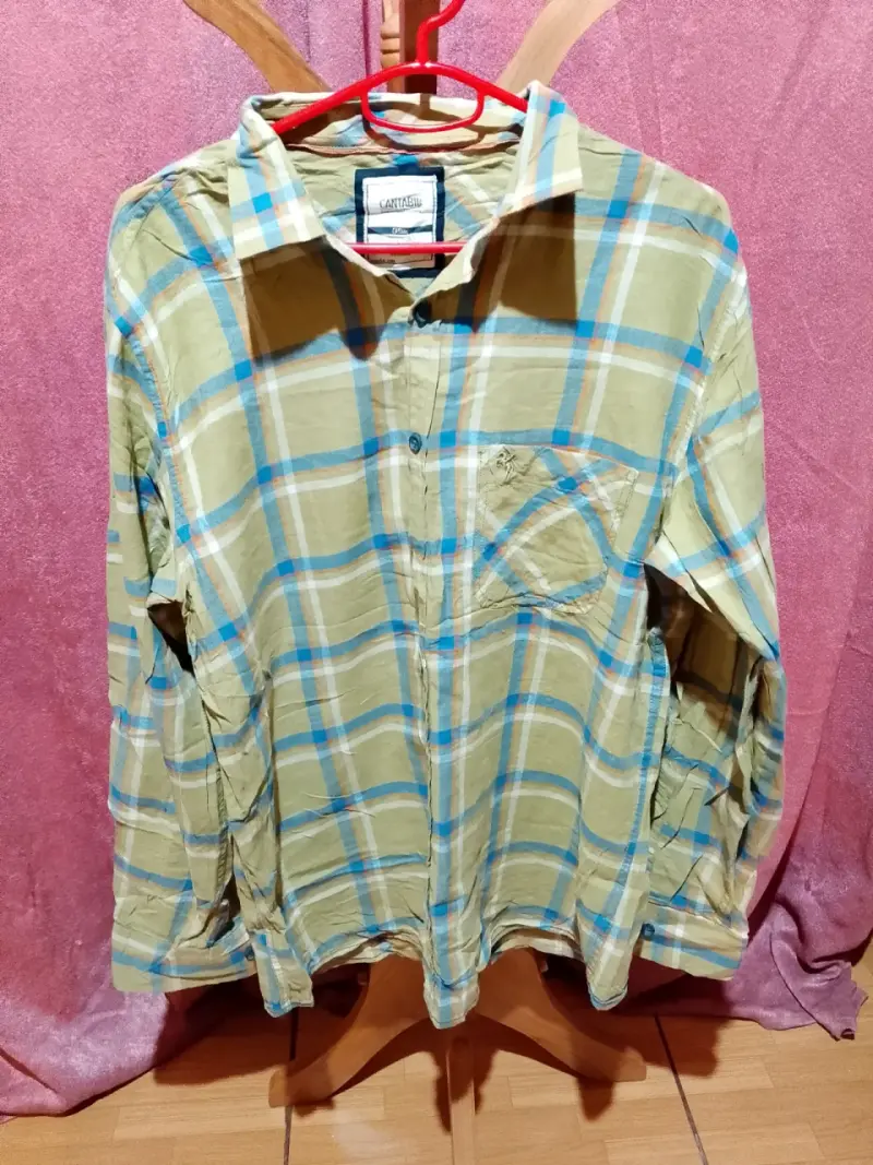 Camisa a cuadros Cantabria verde y azul