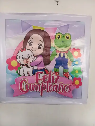 Afiche de cumpleaños con personajes de Lara Campos - miniatura 1