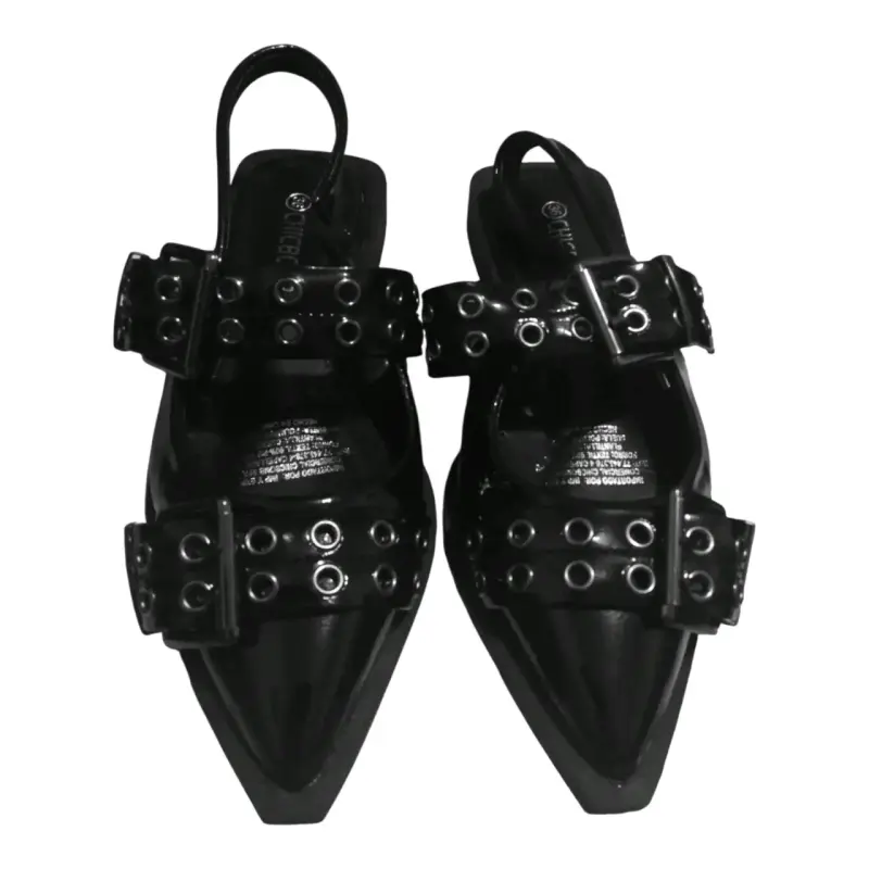 Zapatos abiertos con hebillas y ojales - 4