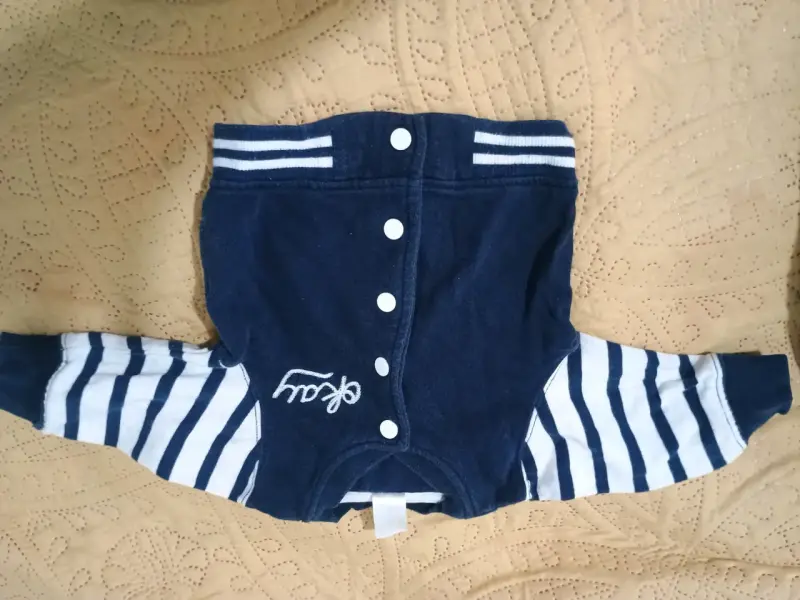 Chaqueta de bebé azul con rayas - 1