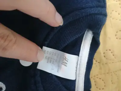 Chaqueta de bebé azul con rayas - miniatura 2