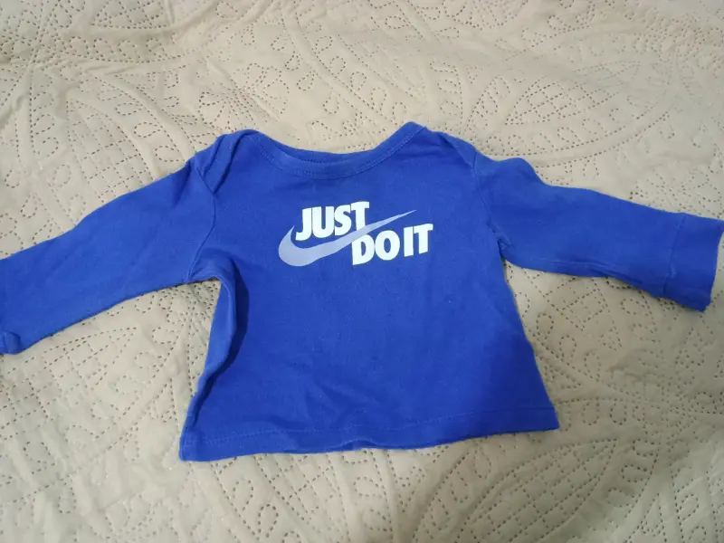 Polera manga larga azul para bebé Nike - 1