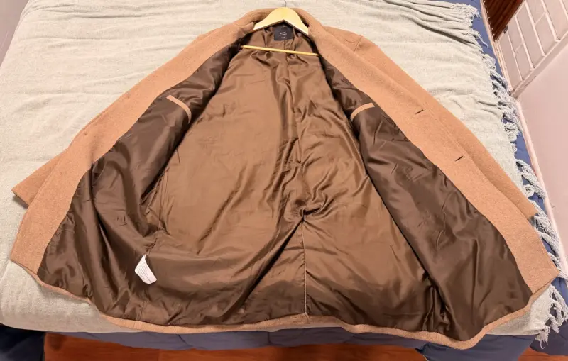 Abrigo de lana marrón para hombre - 3