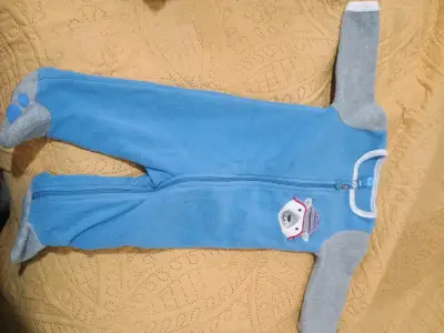 Enterito polar azul para bebé con diseño de oso - miniatura 1