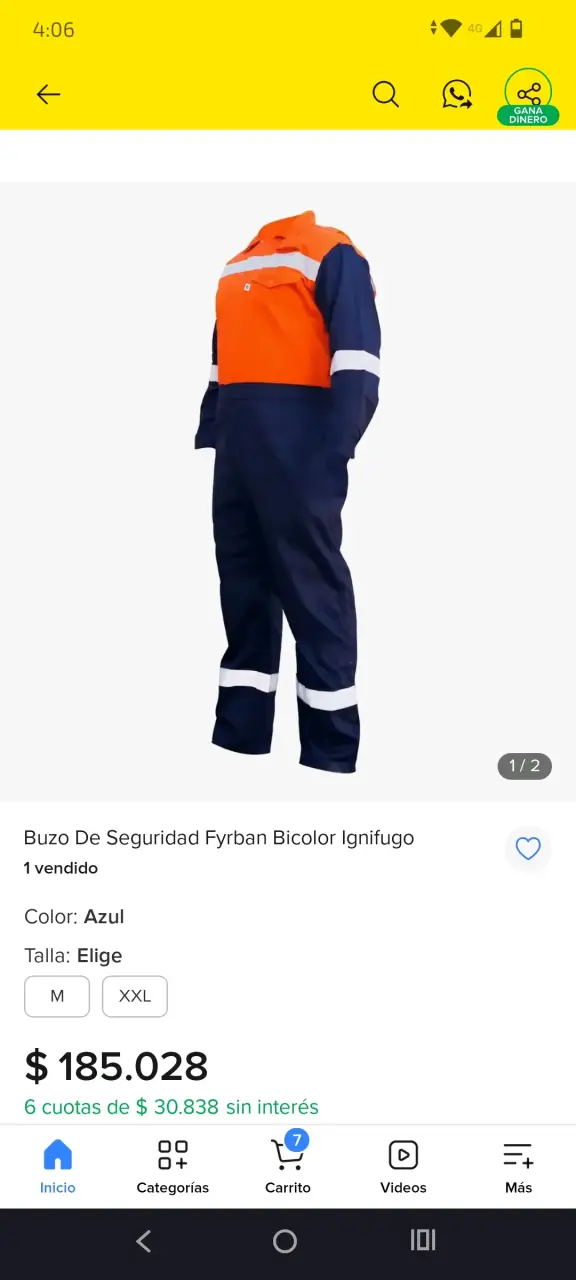 Buzo de seguridad Fyrban bicolor ignífugo - 1