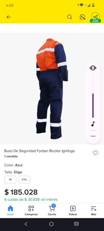 Buzo de seguridad Fyrban bicolor ignífugo - miniatura 2