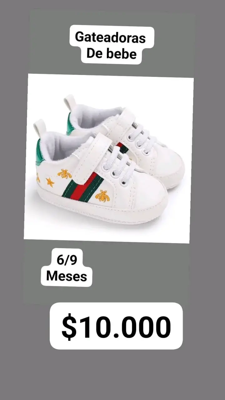 Zapatillas gateadoras de bebé blancas 6-9 meses