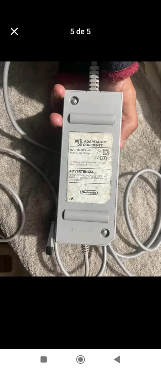 Transformador Cargador Original Nintendo Wii 220v - 1