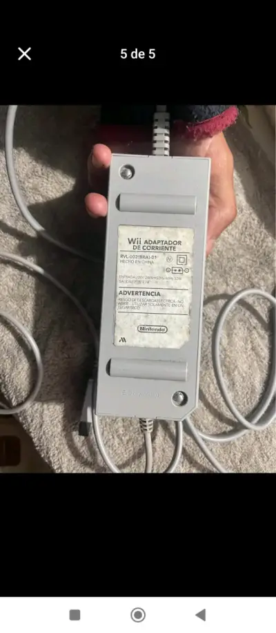 Transformador Cargador Original Nintendo Wii 220v - miniatura 1