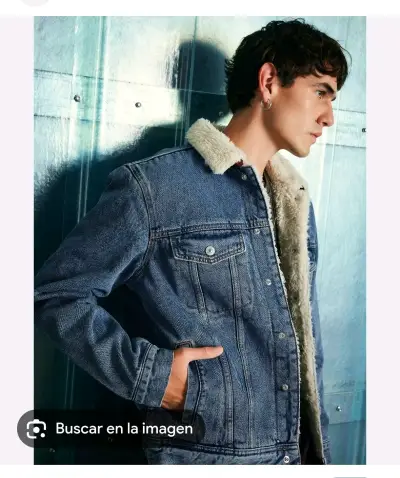 Chaqueta de mezclilla con forro de borrego - miniatura 3