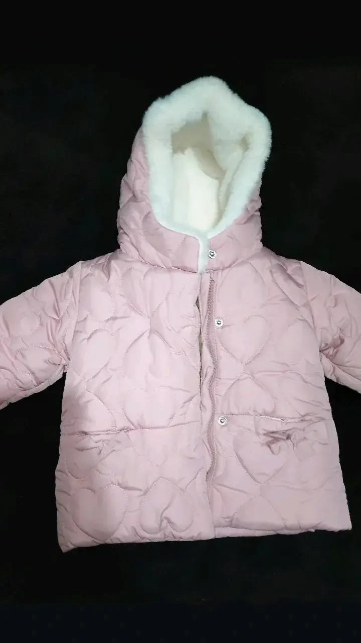 Chaqueta acolchada rosada para niña - 1