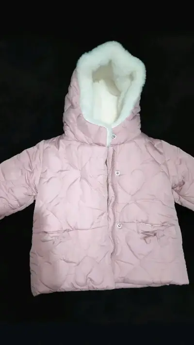 Chaqueta acolchada rosada para niña - miniatura 1