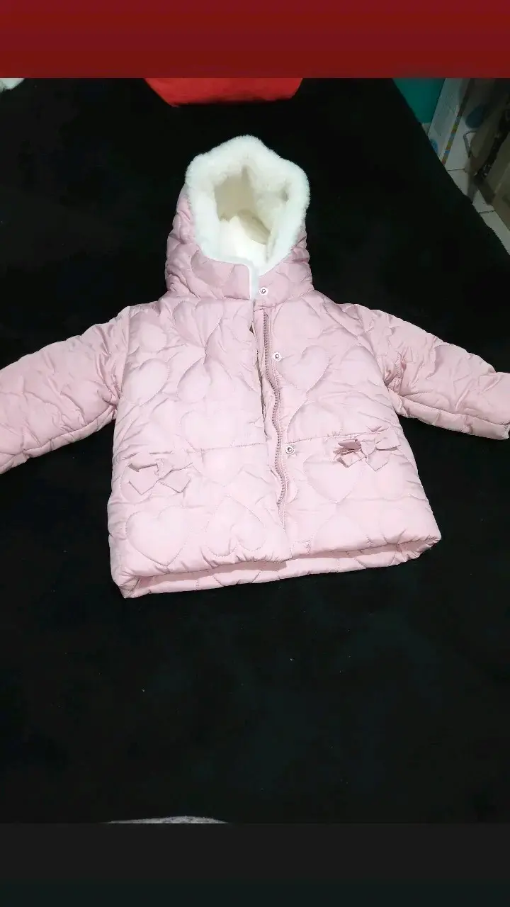 Chaqueta acolchada rosada para niña - 3