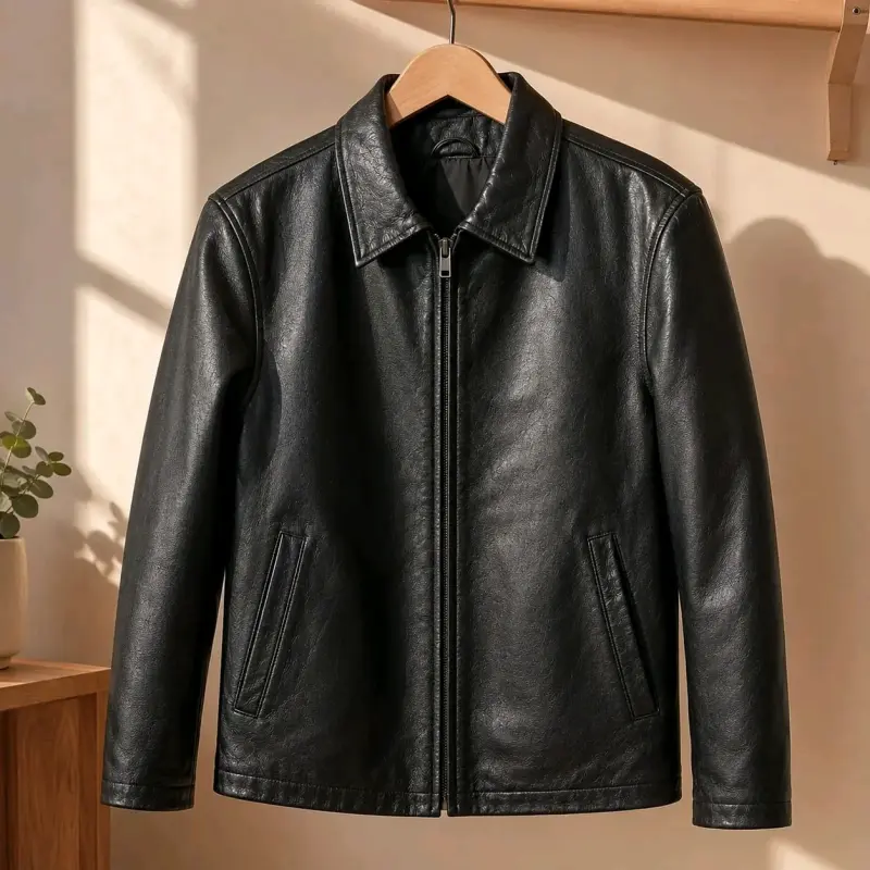 Chaqueta de cuero negra