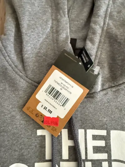 Polerón gris The North Face con capucha (talla M) - miniatura 2