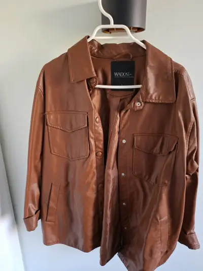 Chaqueta de cuero marrón Wados para mujer - miniatura 1