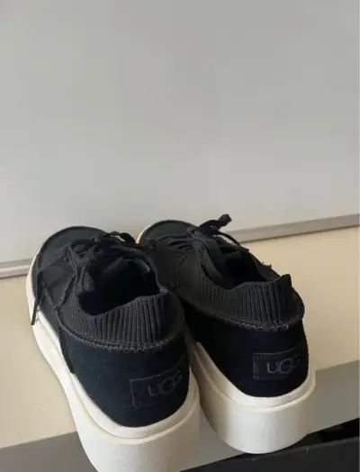 Zapatillas negras con plataforma de gamuza - miniatura 3