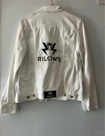 Chaqueta de mezclilla blanca para mujer - miniatura 2