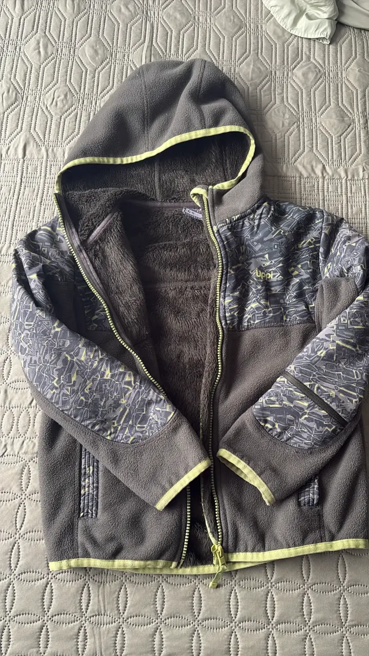 Chaqueta polar infantil lippi verde con capucha - 1