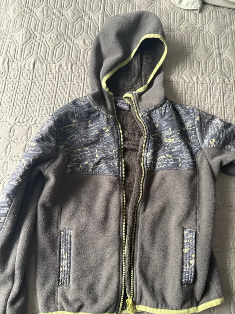 Chaqueta polar infantil lippi verde con capucha - 3